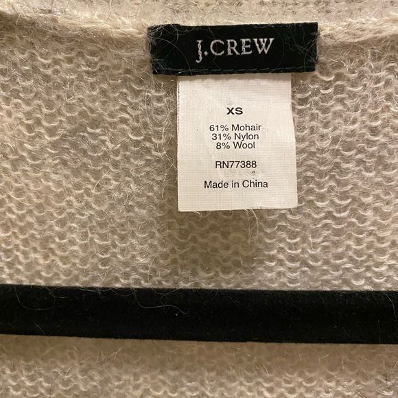 J. Crew Grey Argyle Print Mohair Nylon Wool Grandpa Style Cardigan Size XS - Picture 4 of 11